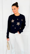 Star Wild Long Sleeve Top- Navy-110 Long Sleeve Tops-V SKY-Coastal Bloom Boutique, find the trendiest versions of the popular styles and looks Located in Indialantic, FL