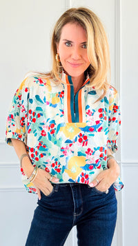 Garden Glow Dolman Sleeve Top-110 Short Sleeve Tops-entro-Coastal Bloom Boutique, find the trendiest versions of the popular styles and looks Located in Indialantic, FL