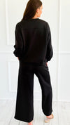 Weekend Lounge Scuba Pant Set - Black-210 Loungewear/Sets-Zenana-Coastal Bloom Boutique, find the trendiest versions of the popular styles and looks Located in Indialantic, FL