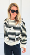 Tied & True Striped Top-130 Long Sleeve Tops-JODIFL-Coastal Bloom Boutique, find the trendiest versions of the popular styles and looks Located in Indialantic, FL