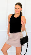 Core Comfort Modal Drawcord Skort-Lt. Mocha-170 Bottoms/Shorts-RAE MODE-Coastal Bloom Boutique, find the trendiest versions of the popular styles and looks Located in Indialantic, FL