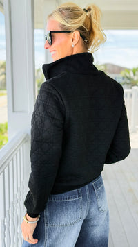 Quilted Cloud Whisper Half Zip Top-130 Long Sleeve Tops-LovLov-Coastal Bloom Boutique, find the trendiest versions of the popular styles and looks Located in Indialantic, FL