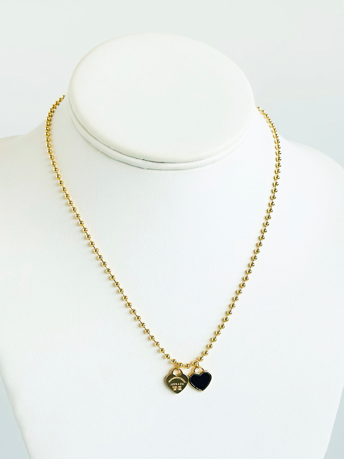 Heartfelt Duo Pendant Necklace - Black-230 Jewelry-NYW-Coastal Bloom Boutique, find the trendiest versions of the popular styles and looks Located in Indialantic, FL