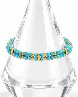 Double Row Faceted Bracelet - Turquoise