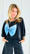 Grand Bow Italian Sweater-140 Sweaters-DIPINTO DI BLU-Coastal Bloom Boutique, find the trendiest versions of the popular styles and looks Located in Indialantic, FL