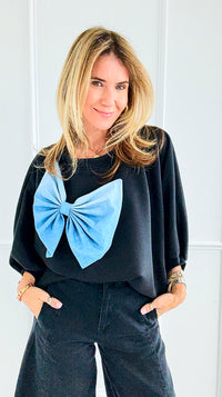 Grand Bow Italian Sweater-140 Sweaters-DIPINTO DI BLU-Coastal Bloom Boutique, find the trendiest versions of the popular styles and looks Located in Indialantic, FL