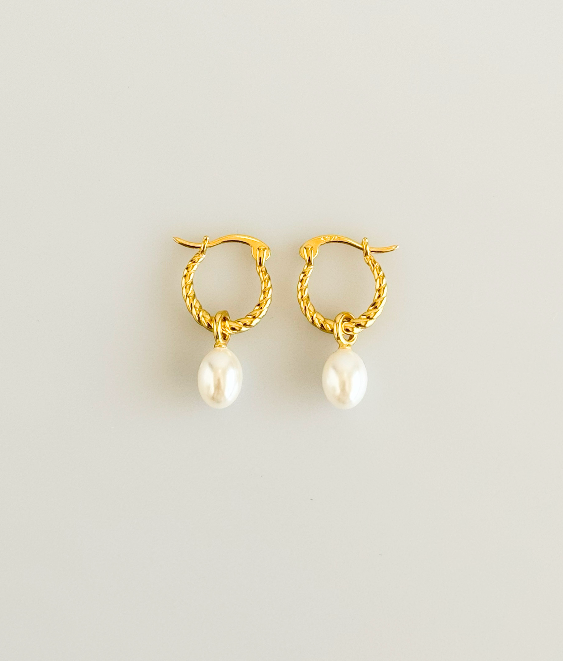 Croissant Hoop Pearl Earrings-230 Jewelry-DARLING-Coastal Bloom Boutique, find the trendiest versions of the popular styles and looks Located in Indialantic, FL