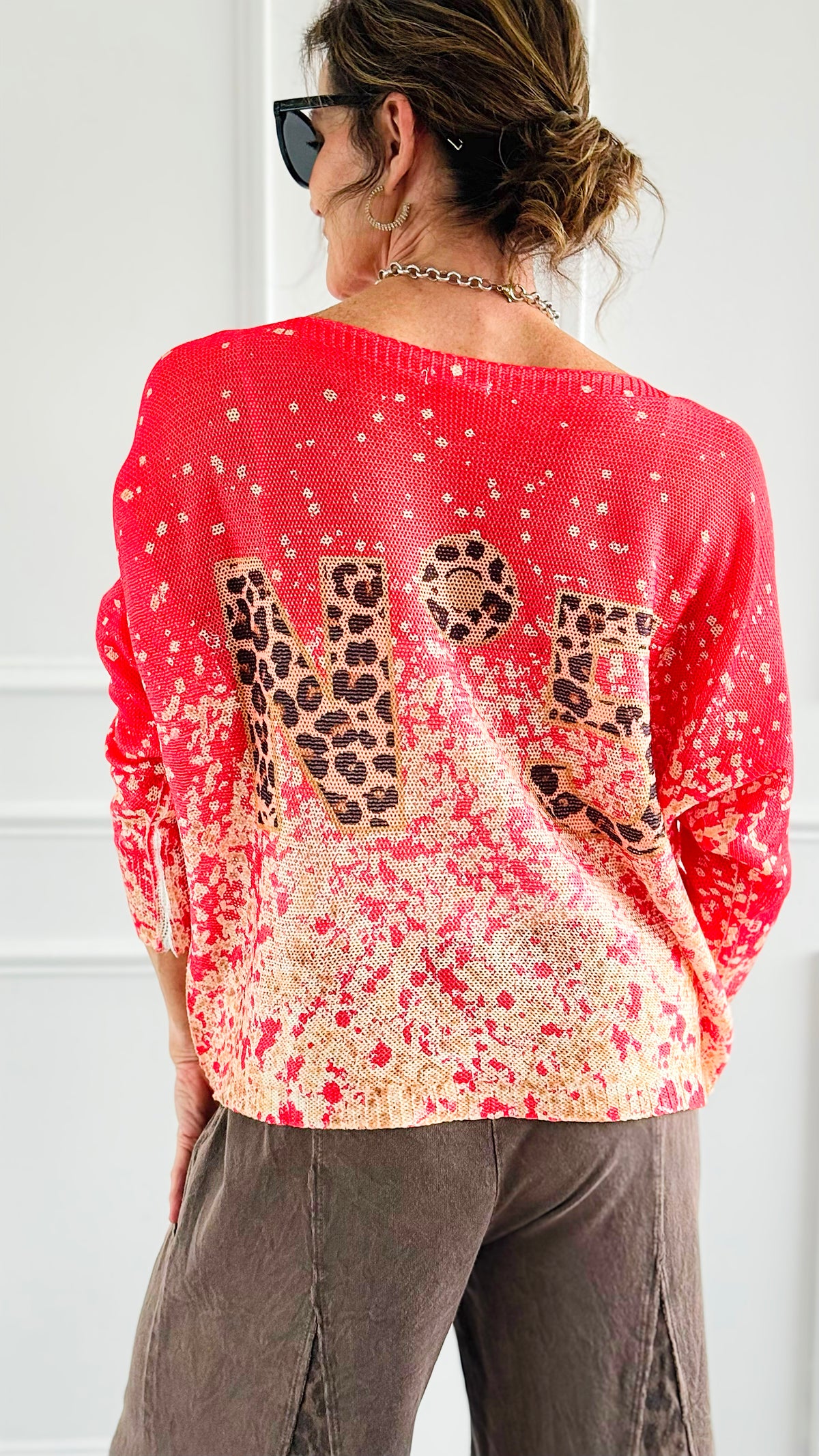 Untamed Number 5 Italian St Tropez Sweater- Tangerine-140 Sweaters-Italianissimo-Coastal Bloom Boutique, find the trendiest versions of the popular styles and looks Located in Indialantic, FL