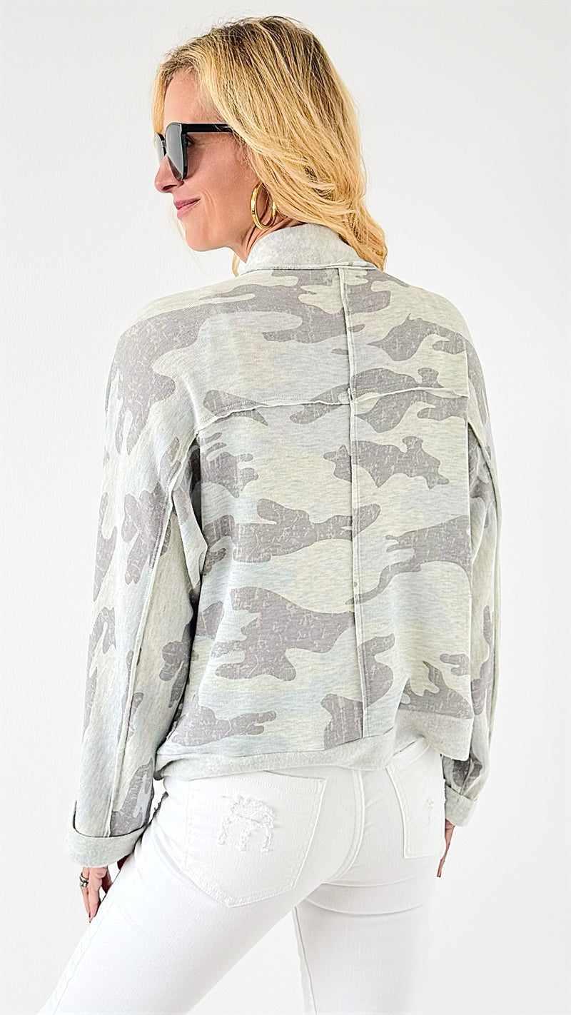 Casual Camo Open Cardigan-150 Cardigans/Layers-mystree-Coastal Bloom Boutique, find the trendiest versions of the popular styles and looks Located in Indialantic, FL