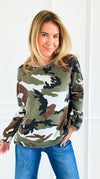 Off-Duty Edge Camo Top-130 Long Sleeve Tops-V6-Coastal Bloom Boutique, find the trendiest versions of the popular styles and looks Located in Indialantic, FL