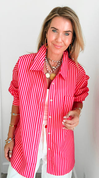 Striped Oversized Button Down Shirt