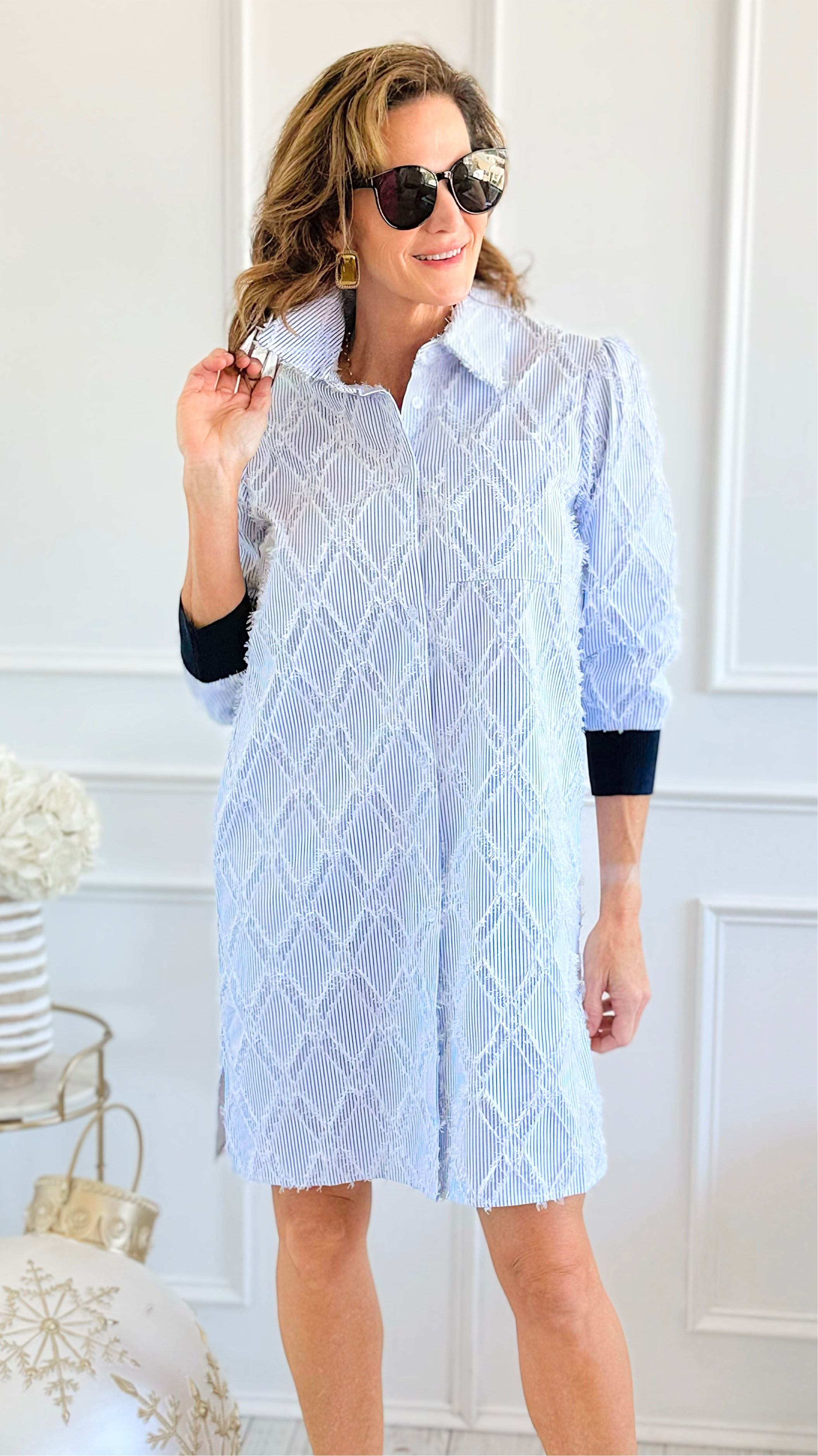 Hamptons Breeze Textured Dress - JOH-200 Dresses/Jumpsuits/Rompers-Joh Apparel-Coastal Bloom Boutique, find the trendiest versions of the popular styles and looks Located in Indialantic, FL