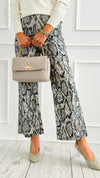 Stretch Wide Leg High Rise Cropped Denim Jean - Snake-190 Denim-Anniewear-Coastal Bloom Boutique, find the trendiest versions of the popular styles and looks Located in Indialantic, FL