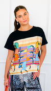 Gallop Parade Italian Top- Black-110 short Sleeve Top-K2-Coastal Bloom Boutique, find the trendiest versions of the popular styles and looks Located in Indialantic, FL