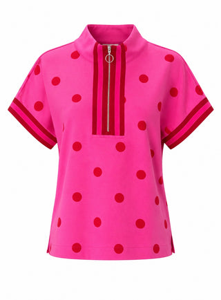 Polka Dot Zip Top