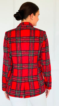 Heritage Hue Brushed Plaid Jacket-160 Jackets-Lovelo x GeeGee-Coastal Bloom Boutique, find the trendiest versions of the popular styles and looks Located in Indialantic, FL