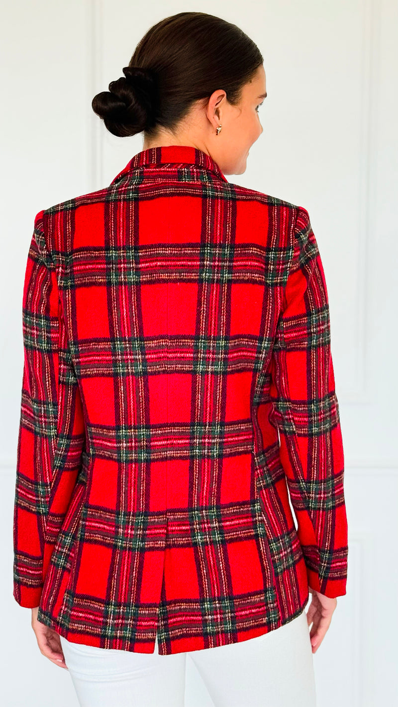 Heritage Hue Brushed Plaid Jacket-160 Jackets-Lovelo x GeeGee-Coastal Bloom Boutique, find the trendiest versions of the popular styles and looks Located in Indialantic, FL