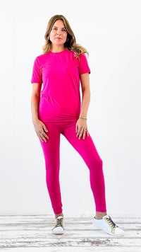 Effortless Move Active Set - Fuchsia-210 Loungewear/Sets-Love Poem-Coastal Bloom Boutique, find the trendiest versions of the popular styles and looks Located in Indialantic, FL