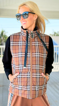 Talk of the Town Plaid Vest-160 Jackets-JODIFL-Coastal Bloom Boutique, find the trendiest versions of the popular styles and looks Located in Indialantic, FL