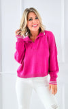 Polished Layers Italian Sweater- Fuchsia-140 Sweaters-Italianissimo-Coastal Bloom Boutique, find the trendiest versions of the popular styles and looks Located in Indialantic, FL