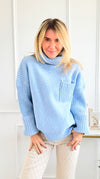 Winter Hush Pocket Turtleneck Sweater-140 Sweaters-Rousseau-Coastal Bloom Boutique, find the trendiest versions of the popular styles and looks Located in Indialantic, FL