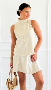 City Muse Pintuck Set- Oat-210 Loungewear/Sets-Doe and Rae-Coastal Bloom Boutique, find the trendiest versions of the popular styles and looks Located in Indialantic, FL