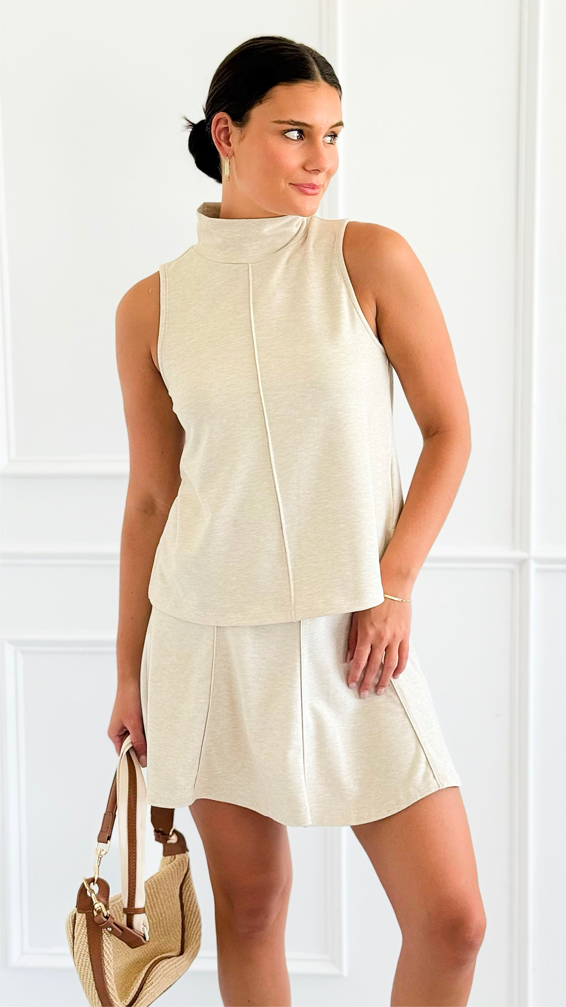 City Muse Pintuck Set- Oat-210 Loungewear/Sets-Doe and Rae-Coastal Bloom Boutique, find the trendiest versions of the popular styles and looks Located in Indialantic, FL