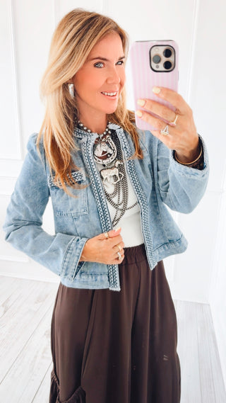 Harbor Braid Trim Denim Jacket