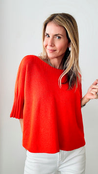 Break Free Round - Neck Italian Sweater Top - Aperol-140 Sweaters-Germany-Coastal Bloom Boutique, find the trendiest versions of the popular styles and looks Located in Indialantic, FL