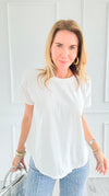 Laidback Luxe Short Sleeve Top-110 Short Sleeve Tops-Blu Pepper-Coastal Bloom Boutique, find the trendiest versions of the popular styles and looks Located in Indialantic, FL