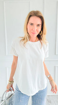 Laidback Luxe Short Sleeve Top-110 Short Sleeve Tops-Blu Pepper-Coastal Bloom Boutique, find the trendiest versions of the popular styles and looks Located in Indialantic, FL