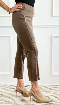 Effortless Stretch Seam-Front Pants - Taupe-170 Bottoms-Umgee-Coastal Bloom Boutique, find the trendiest versions of the popular styles and looks Located in Indialantic, FL