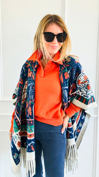 Bohemian Tapestry of Elegance Wrap-150 Cardigans/Layers-Original USA-Coastal Bloom Boutique, find the trendiest versions of the popular styles and looks Located in Indialantic, FL