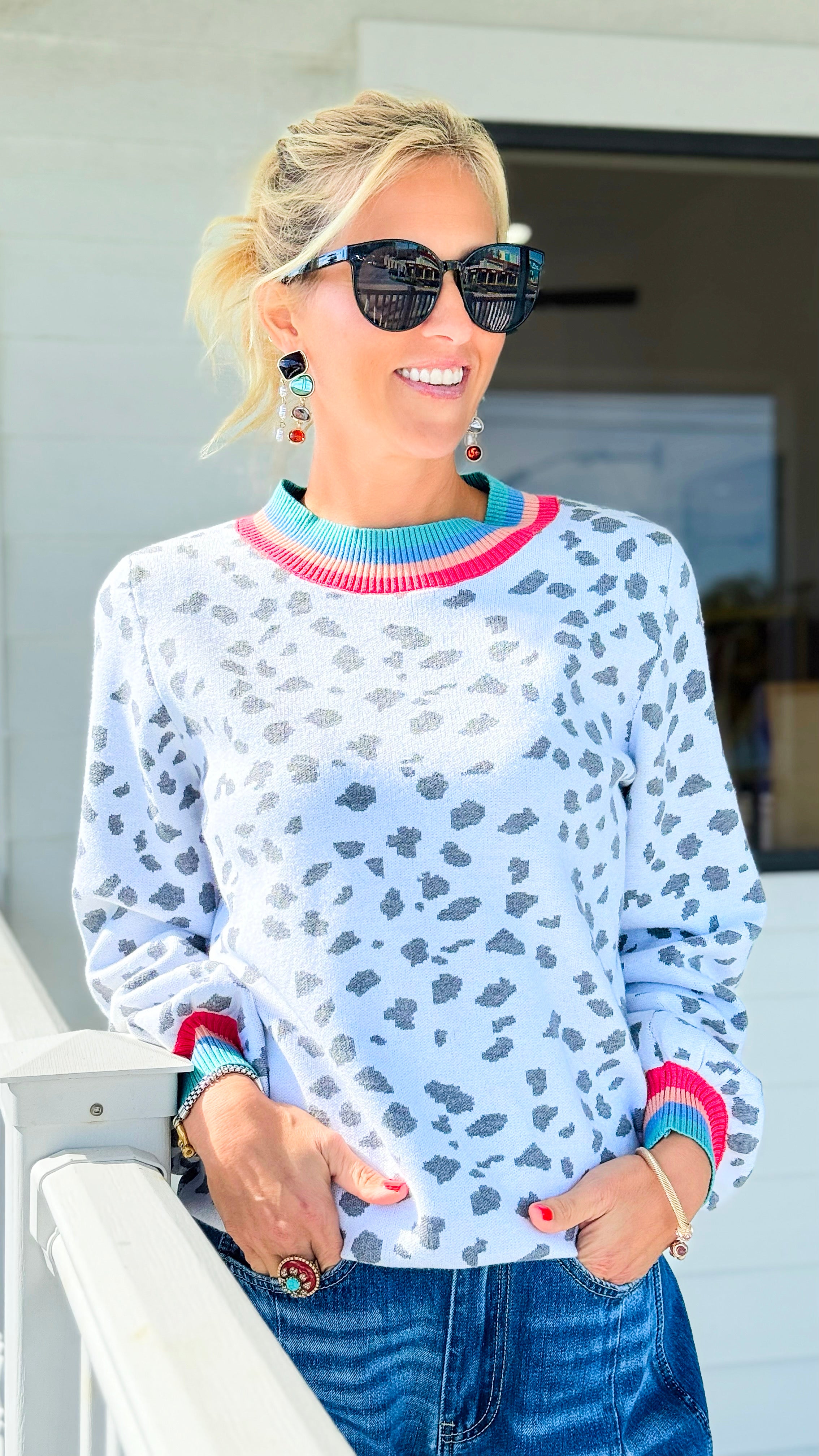 Spotted in Style Knit Sweater-140 Sweaters-Fate BY LFD-Coastal Bloom Boutique, find the trendiest versions of the popular styles and looks Located in Indialantic, FL