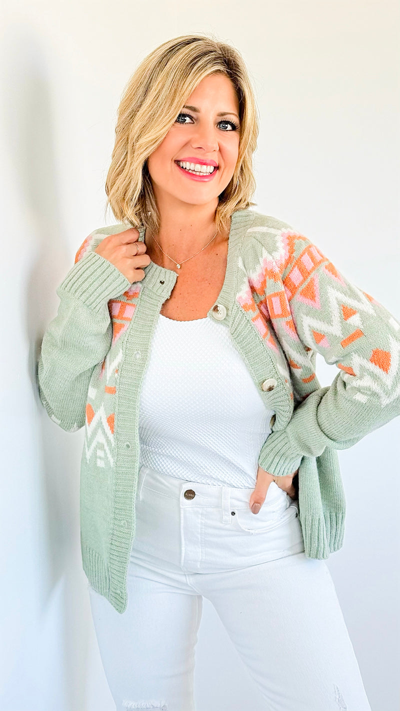 Alpine Glow Buttoned Cardigan-150 Cardigans/Layers-Rousseau-Coastal Bloom Boutique, find the trendiest versions of the popular styles and looks Located in Indialantic, FL