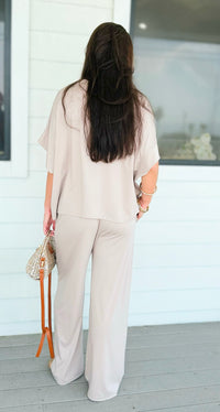 Chic Alert Italian Set - Taupe-210 Loungewear/Sets-Italianissimo-Coastal Bloom Boutique, find the trendiest versions of the popular styles and looks Located in Indialantic, FL