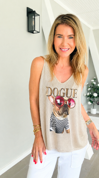 Pawsh in Vogue Italian Tank Top- Gold