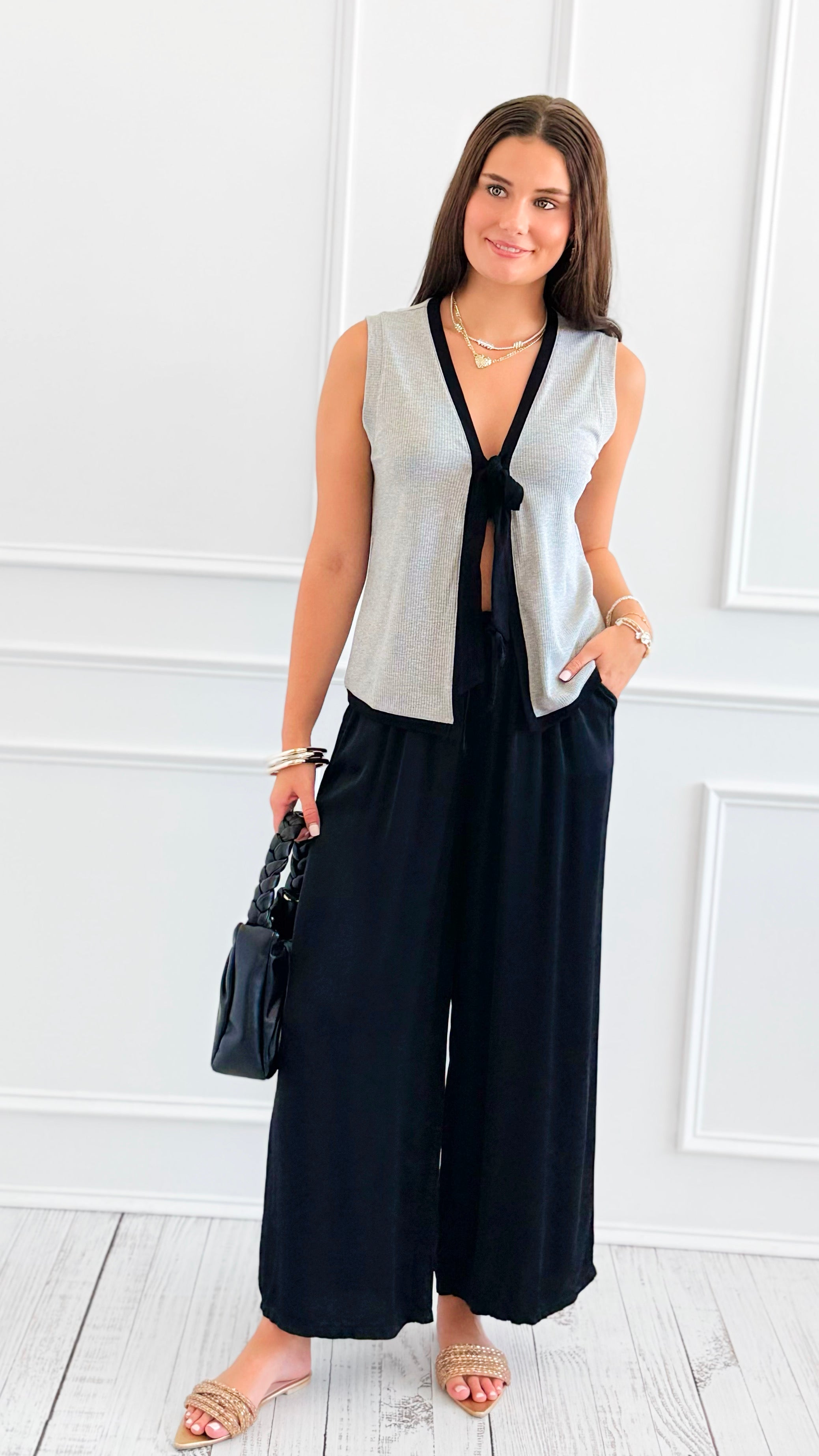 Downtown Darling Ribbon Top-100 Sleeveless Tops-DOE AND RAE-Coastal Bloom Boutique, find the trendiest versions of the popular styles and looks Located in Indialantic, FL