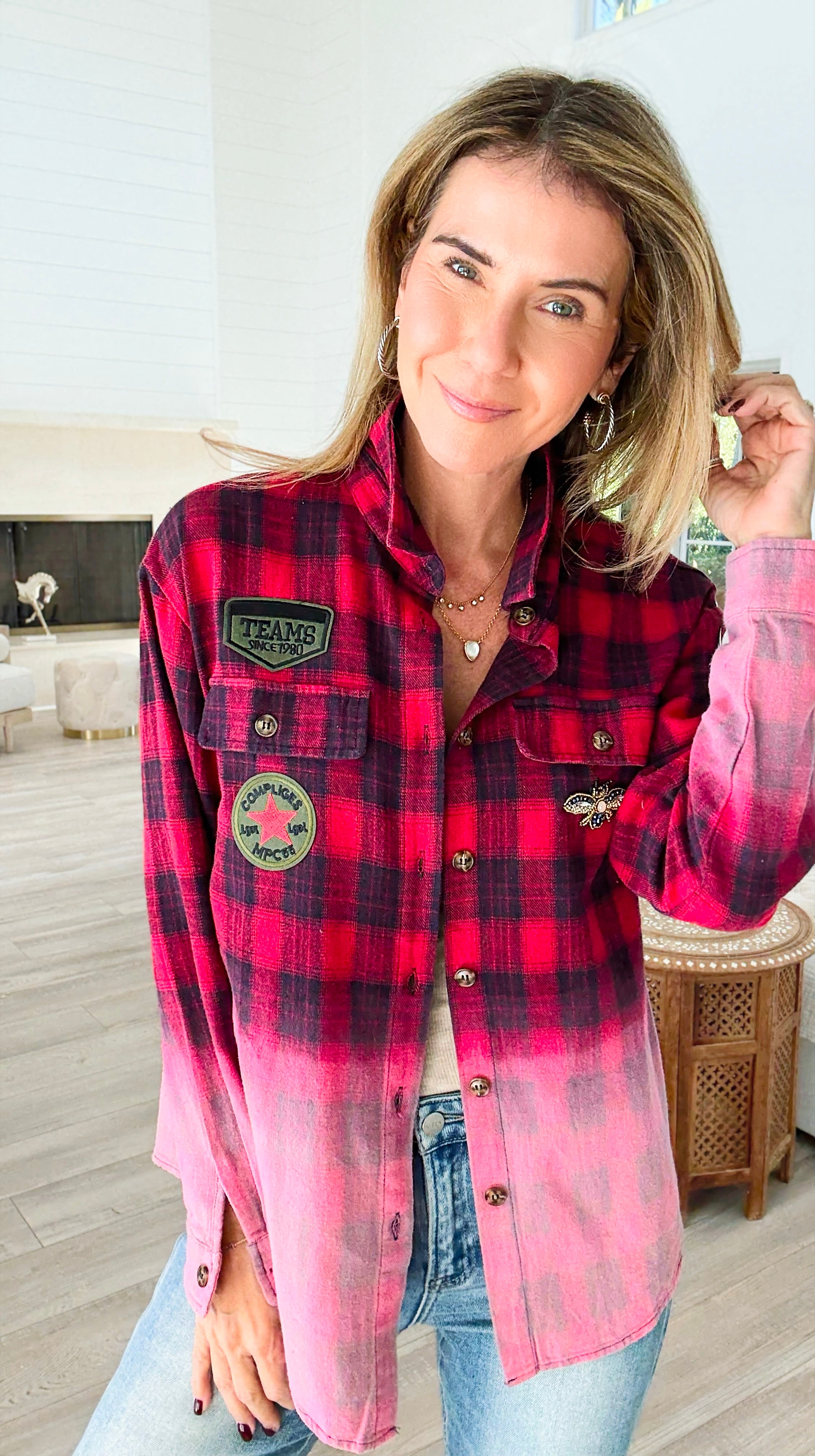 CB Custom - Regal Rebelion Plaid Top-110 Long Sleeve Tops-Anniewear / Holly-Coastal Bloom Boutique, find the trendiest versions of the popular styles and looks Located in Indialantic, FL