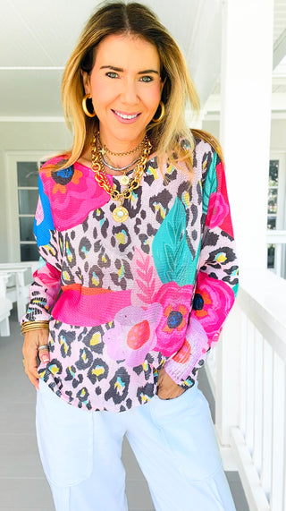 Italian St Tropez Wild Bloom Sweater - Designed by CB.