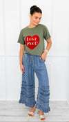 Ruffle Drift Drawcord Tencel Pant-Dk.Denim-100 Pants-EASEL-Coastal Bloom Boutique, find the trendiest versions of the popular styles and looks Located in Indialantic, FL