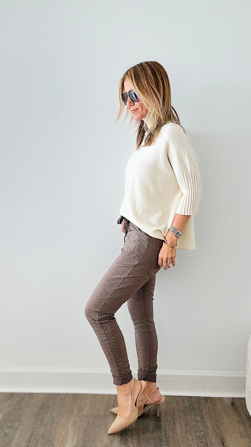 Love Endures Italian Jogger - Dark Taupe-180 Joggers-Germany-Coastal Bloom Boutique, find the trendiest versions of the popular styles and looks Located in Indialantic, FL