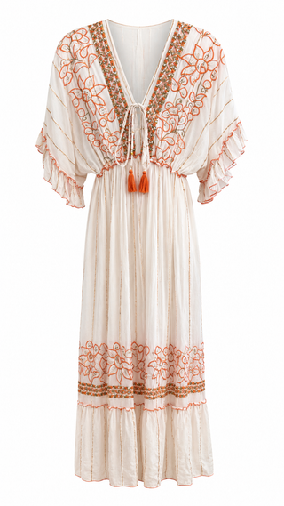 Paradise Embroidered Maxi Dress Coastal Bloom Paradise Embroidered Maxi Dress Coastal Bloom