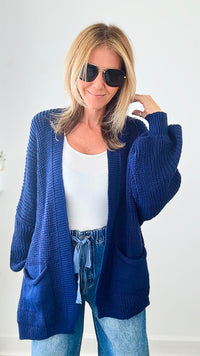 Sugar High Italian Cardigan - Navy-150 Cardigans/Layers-Italianissimo-Coastal Bloom Boutique, find the trendiest versions of the popular styles and looks Located in Indialantic, FL