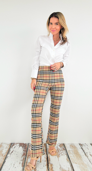 Heritage Plaid Pants - Khaki-170 Bottoms-Must Have-Coastal Bloom Boutique, find the trendiest versions of the popular styles and looks Located in Indialantic, FL