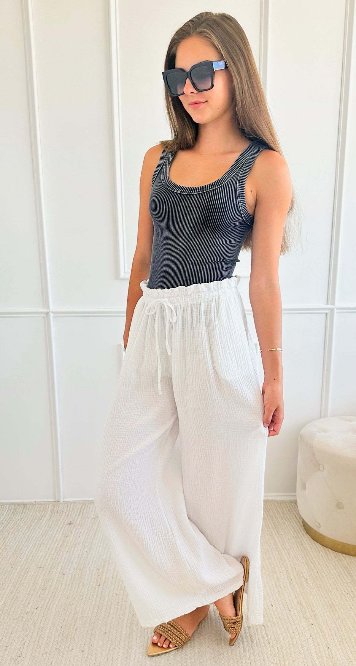 Whispering Willow Italian Palazzos - White-pants-Germany-Coastal Bloom Boutique, find the trendiest versions of the popular styles and looks Located in Indialantic, FL