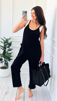 Effortless Soft Pocket Jumpsuit - Black