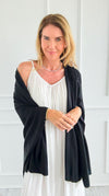 Draped in Grace Poncho - Black-150 Cardigans/Layers-Designers House-Coastal Bloom Boutique, find the trendiest versions of the popular styles and looks Located in Indialantic, FL