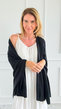 Draped in Grace Poncho - Black-150 Cardigans/Layers-Designers House-Coastal Bloom Boutique, find the trendiest versions of the popular styles and looks Located in Indialantic, FL