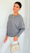 Ribbed Italian Pullover- Grey Heather-140 Sweaters-Italianissimo-Coastal Bloom Boutique, find the trendiest versions of the popular styles and looks Located in Indialantic, FL